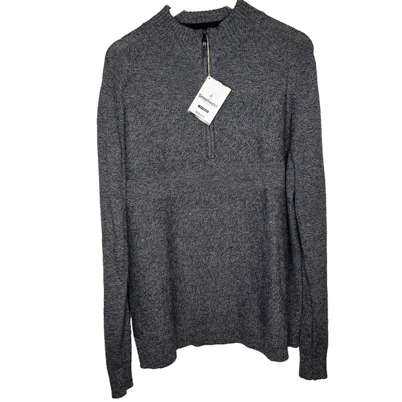 Smartwool Men's Black Charcoal Ripple Ridge Half Zip Sweater Size XL - Picture 1 of 8